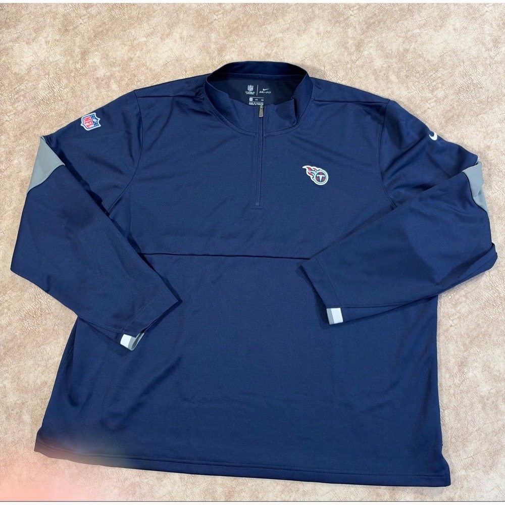 Nike Tennessee Titans Quarter Zip 3XL Navy NFL OnField Dri Fit N61